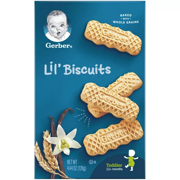 Gerber Lil' Biscuits Vanilla Wheat for baby全麦饼干 - 4.44oz