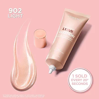 L'Oreal Paris Makeup True Match Lumi Glotion, Natural Glow Enhancer, Illuminator Highlighter Skin Tint, for an All Day Radiant Glow, Light, 1.35 Ounces : Beauty & Personal Care