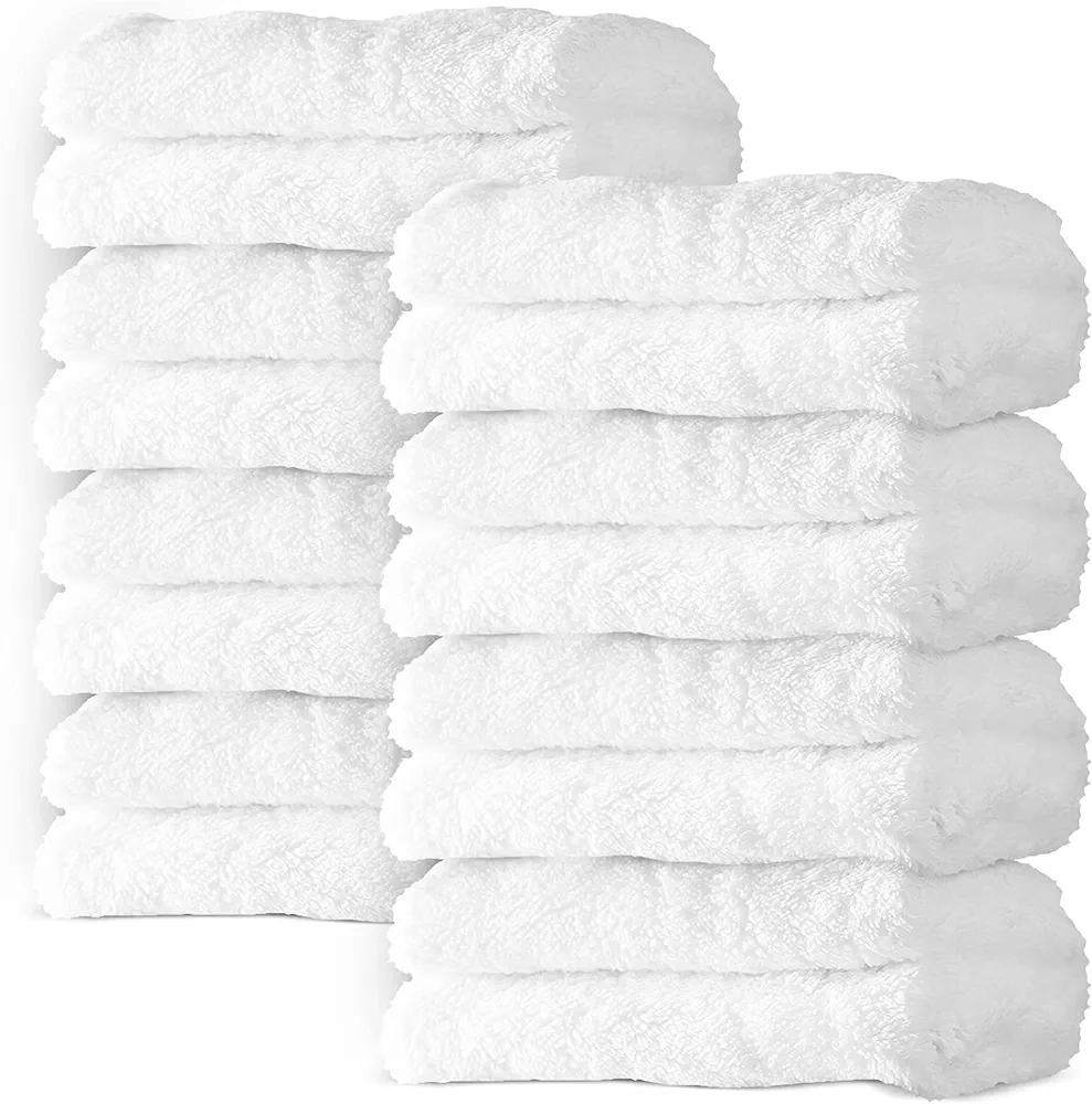 8 Pack Large Burp Cloths for Baby - 20" by 10" Ultra Absorbent Burping Cloth, Washcloths, Newborn Towel - Milk Spit Up Rags Burp Clothes for Unisex, Boy, Girl (White) :珊瑚绒毛巾