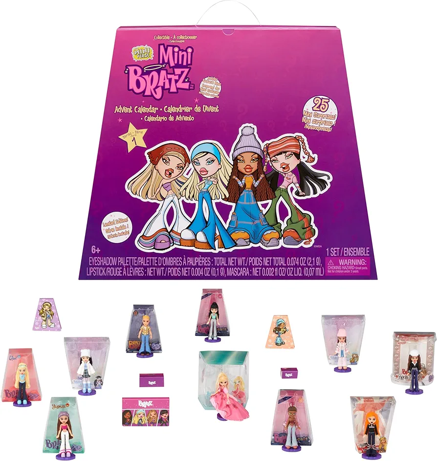 MGA's Miniverse Bratz Minis Advent Calendar - 25 Surprises, Y2K Nostalgia, Collectors Ages 6 7 8 9 10+ : Toys & Games