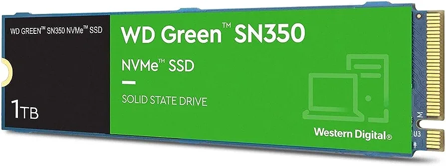 Western Digital 1TB WD Green SN350 NVMe Internal SSD Solid State Drive - Gen3 PCIe, QLC, M.2 2280, Up to 3,200 MB/s - WDS100T3G0C : Electronics