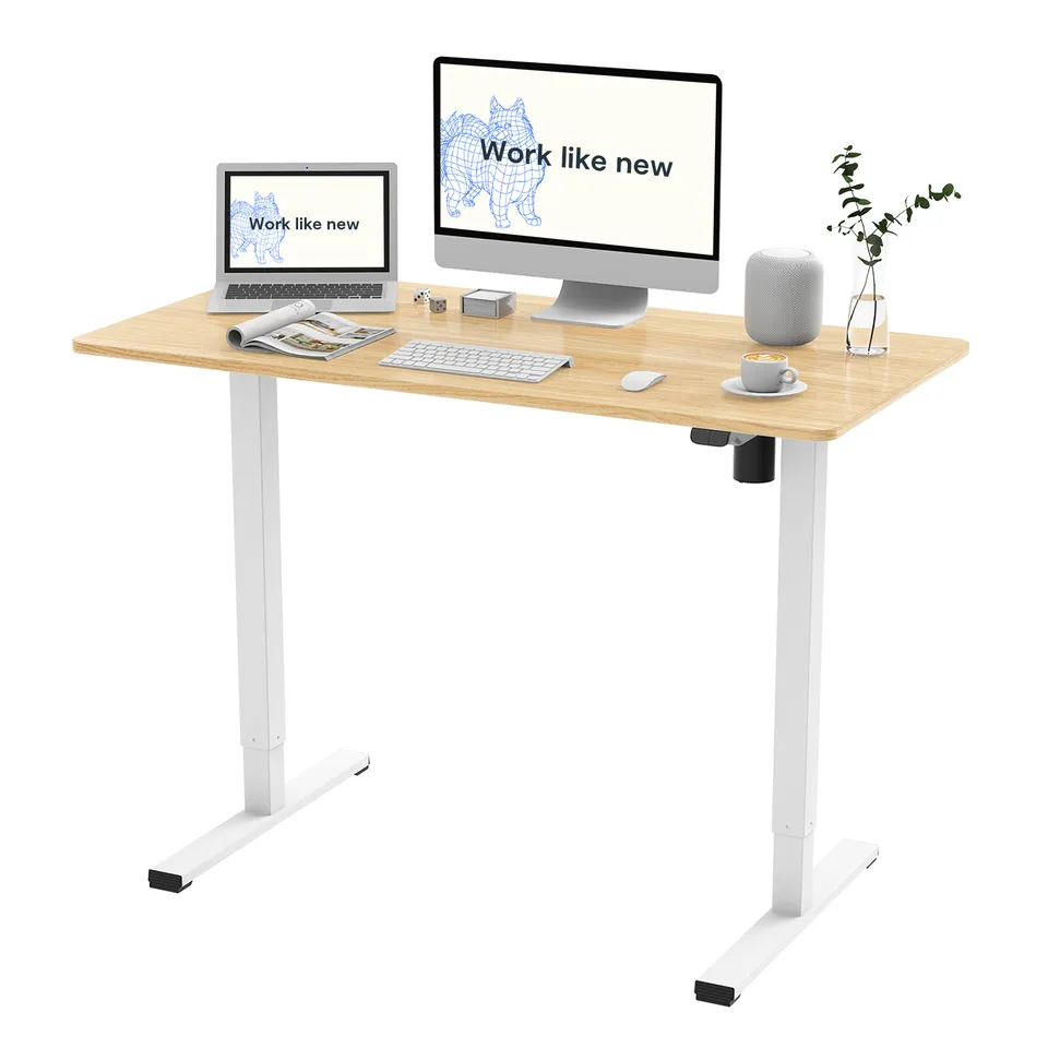 Whole-Piece Electric Height Adjustable Standing Desk Home Office Desk