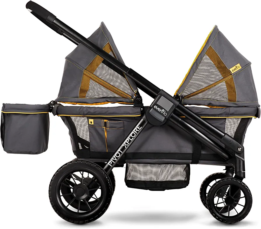 Amazon.com : Evenflo Pivot Xplore All-Terrain Stroller Wagon , Adventurer , 45x27x39 Inch (Pack of 1) : Baby