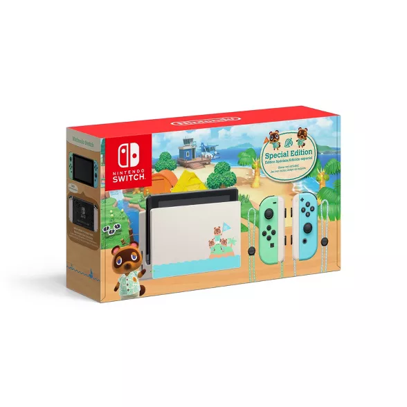 动森限定版 Nintendo Switch 游戏主机，现价$299.99。Nintendo Switch Animal Crossing: New Horizons Edition : Target
