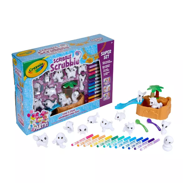 Crayola scribble scrubbie pets deals super confetti party set