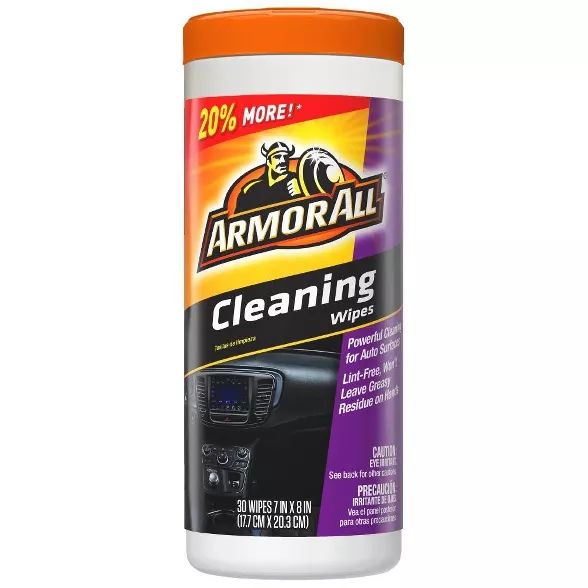 Armor All 30ct Cleaning Wipes Automotive Interior Cleaner清洁湿巾30片装