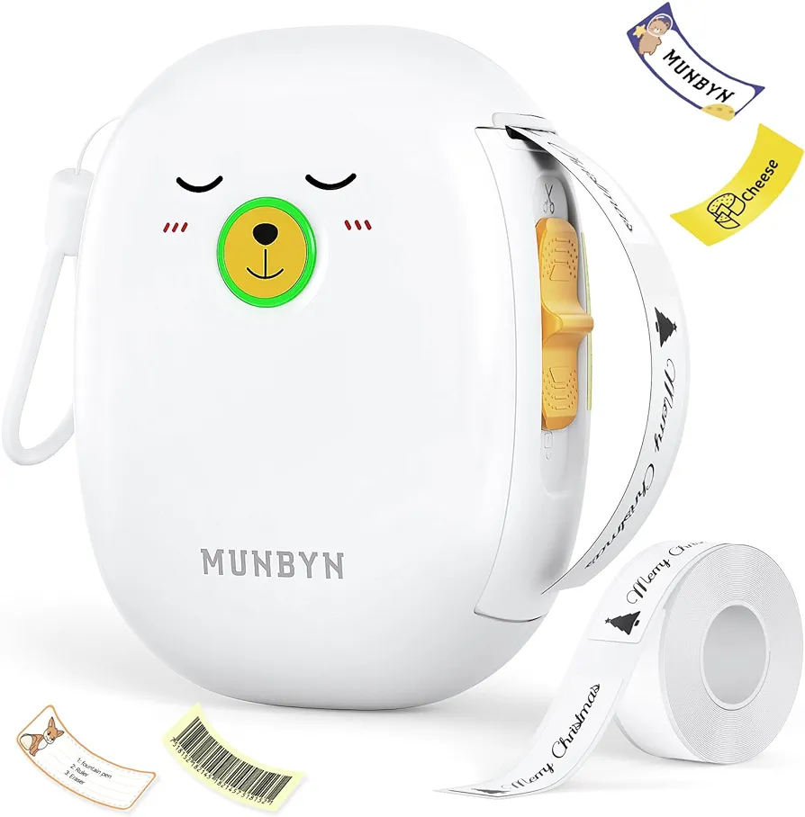 MUNBYN Bluetooth Label Maker Machine with 1 Roll Tape