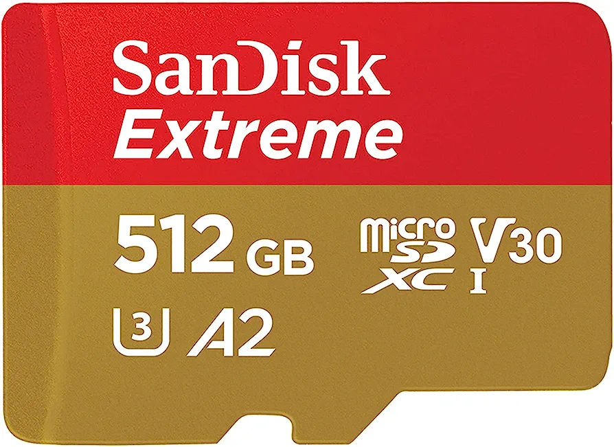 SanDisk 512GB Extreme microSDXC UHS-I Memory Card with Adapter - Up to 190MB/s, C10, U3, V30, 4K, 5K