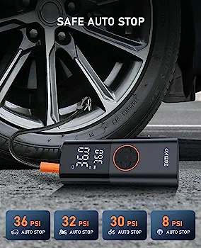 ZGZUXO Tire Inflator Portable Air Compressor, 2X Fast Cordless Air Pump 7800mAh Battery & 12V DC Dual Power Electric Tire Pump 150PSI with LCD Dual Screen for Car Motorcycle Bike Ball, Car Accessories