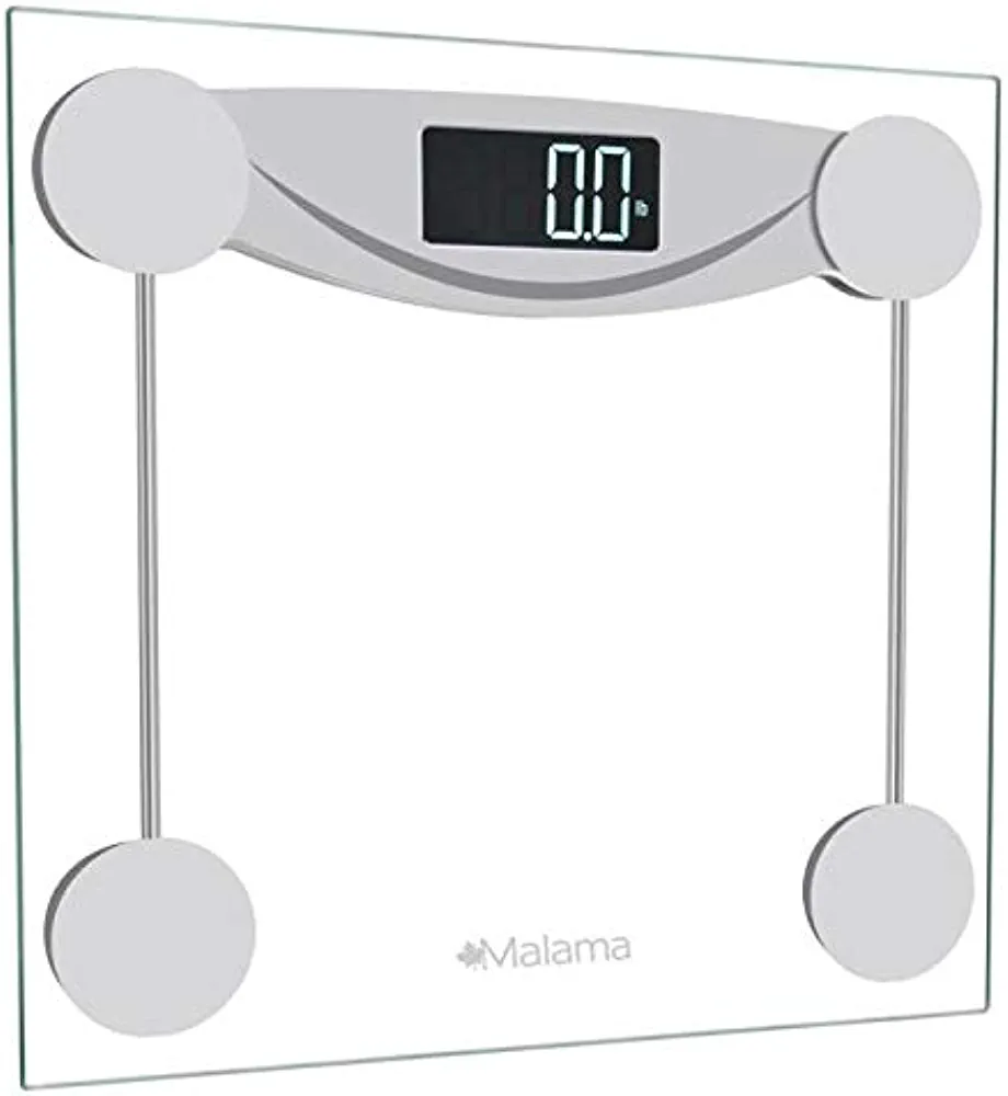 Malama Digital Body Weight Bathroom Scale, Weighing Scale with Step-On Technology, LCD Backlit Display, 400 lbs Accurate Weight Measurements, Silver : Health & Household
