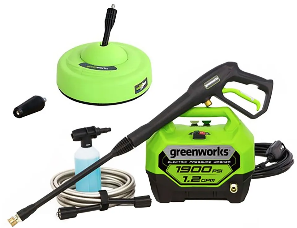 Greenworks - 1900 PSI 1.2 GPM Electric Pressure Washer Combo Kit