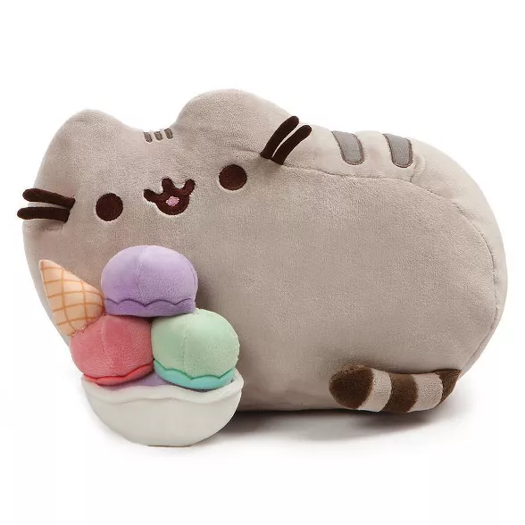 GUND Pusheen 吃冰激凌的胖吉玩偶