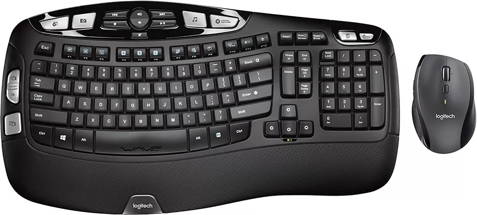 Logitech MK570 Comfort Wave Wireless K350 Keyboard & M705 Optical Mouse Combo | eBay
