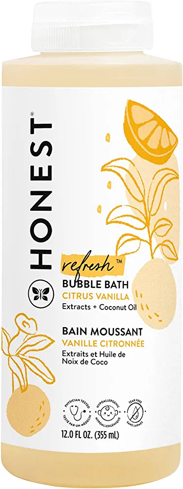 The Honest Company Foaming Bubble Bath | Gentle for Baby | Naturally Derived, Tear-free, Hypoallergenic | Citrus Vanilla Refresh, 12 fl oz : Baby