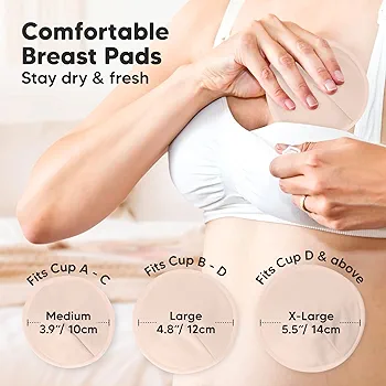 Amazon.com : Organic Bamboo Viscose Nursing Pads - 8 Washable Breastfeeding Pads, Wash Bag, Reusable Breast Pads for Breastfeeding, Nipple Pads for Breastfeeding, Breastfeeding Essentials (Neutrals, L