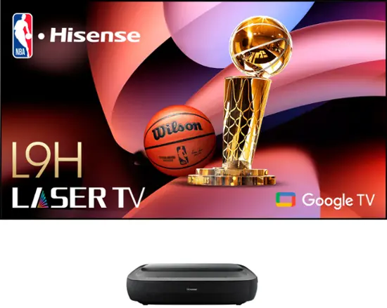 Hisense L9H Laser TV TriChroma UST Projector with INCLUDED 120" ALR Screen, 4K UHD, 3000 Lumens, Dolby Vision & Atmos, Google TV Black 120L9H-CINE120A - Best Buy