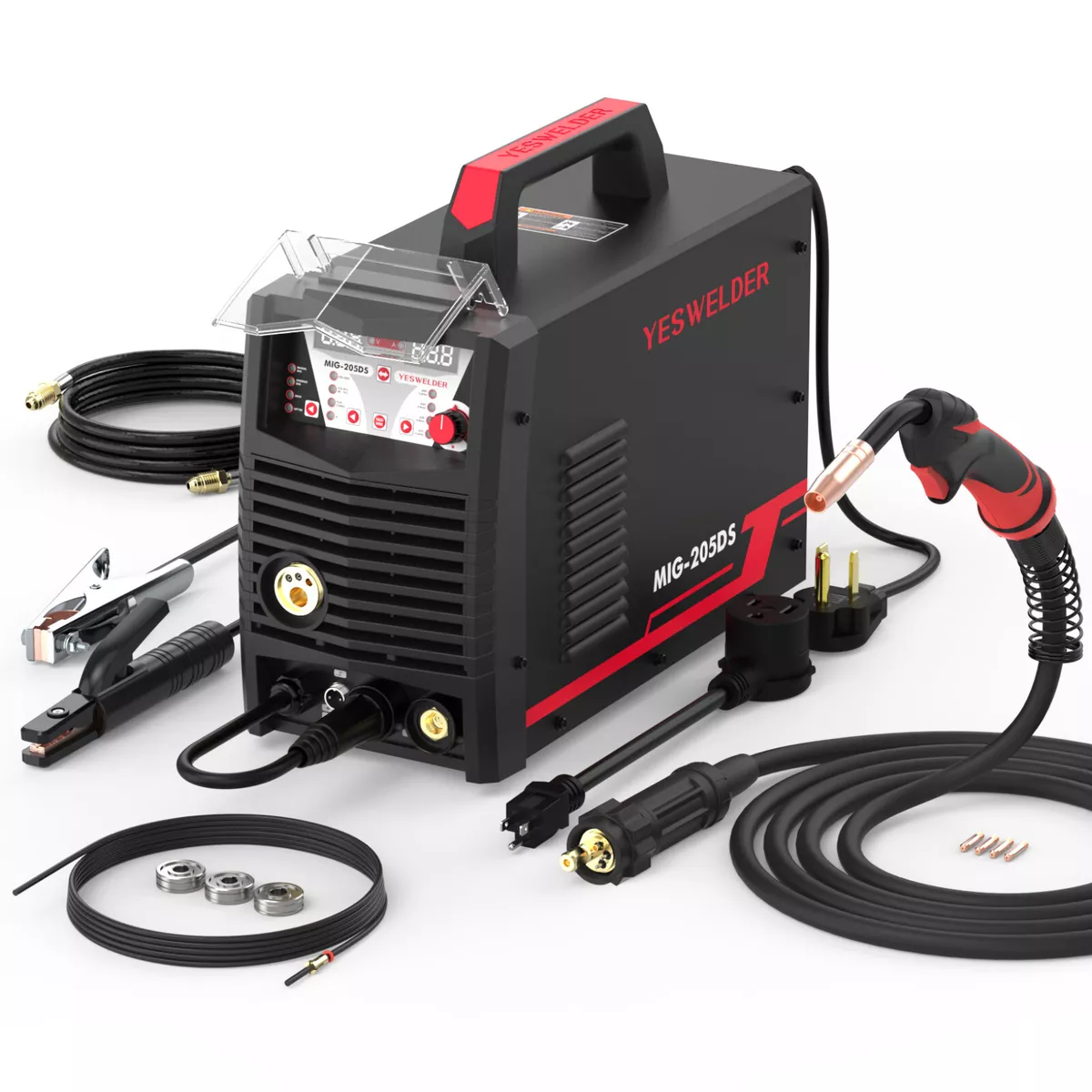 MIG Welder, 205A,110/220V, Gas/Gasless/Lift TIG/Stick 3 in 1 Welding Machine | eBay