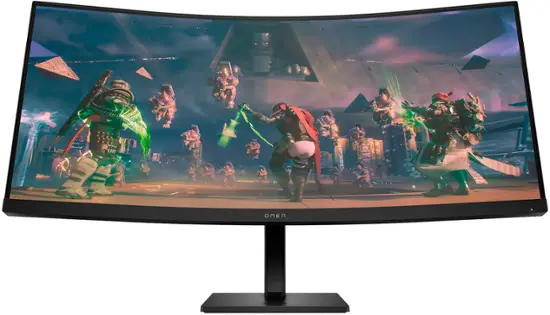 HP OMEN 34" VA LED Curved QHD 165Hz FreeSync Gaming Monitor with HDR (DisplayPort, HDMI, Audio Jack) Black Omen 34c - Best Buy