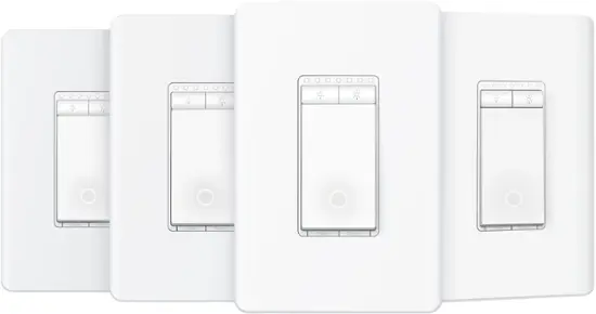 TP-Link Tapo Smart Wi-Fi Light Dimmer Switch with Matter (4-Pack) Replaces Most Traditional Switches White TS25(4-pack) - Best Buy