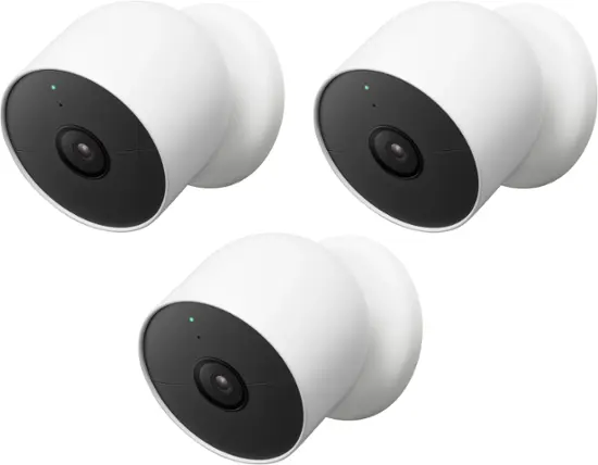 Google Nest Cam 3 Pack Indoor/Outdoor Wire Free Security Cameras Snow GA02077-US - Best Buy