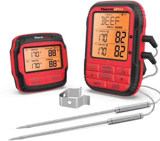 ThermoPro Dual Probe Wireless Meat Thermometer Red TP828BW - Best Buy