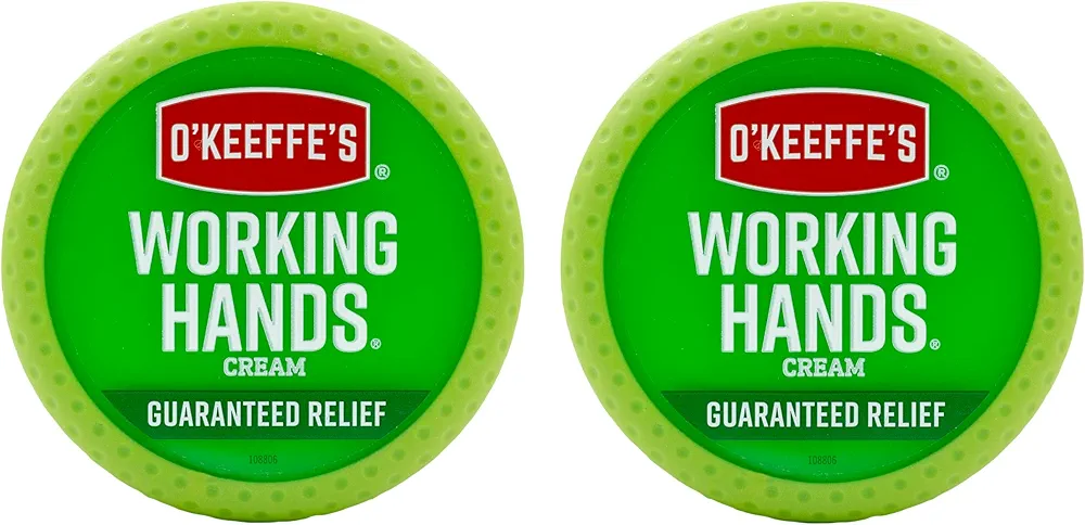 O'Keeffe's Working Hands Hand Cream for Extremely Dry; Cracked Hands; 3.4 Ounce Jar; (Pack 2) : Beauty & Personal Care