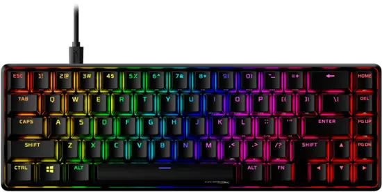 HyperX Alloy Origins 65% Compact Wired Mechanical Red Linear Switch Gaming Keyboard with RGB Lighting Black 4P5D6AA#ABA - Best Buy