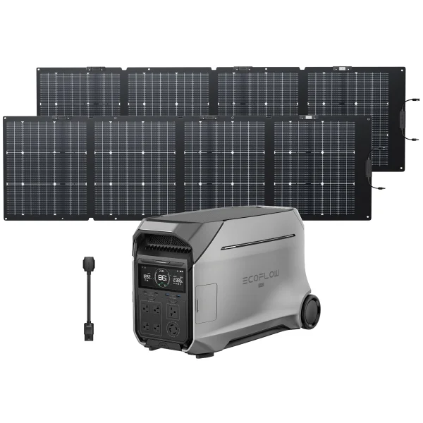 EcoFlow DELTA Pro 3 Solar Generator Bundle with 2 pcs 220W TOPCon Bifacial Solar Panel | Costco