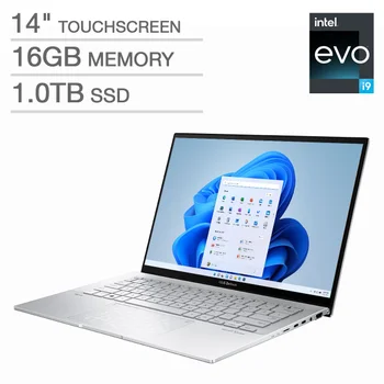 ASUS Zenbook 14" OLED Touchscreen Laptop - Intel EVO Platform Core i9-13900H - 2880 x 1800 - 14" OLED - 16GB RAM - 1TB SSD - Silver | Costco