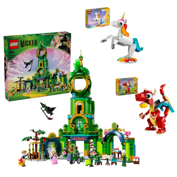 LEGO Welcome to Emerald City, Magical Unicorn and Red Dragon Bundle | Costco