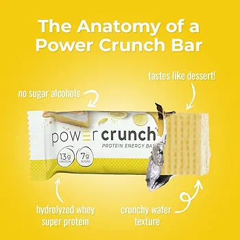 Power Crunch Protein Wafer Bars, High Protein Snacks with Delicious Taste, Lemon Meringue, 1.4 Ounce (12 Count) : Health & Household柠檬味