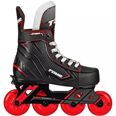 Tour Kids Adjustable Inline and Roller Hockey Skates, Black/Red | eBay