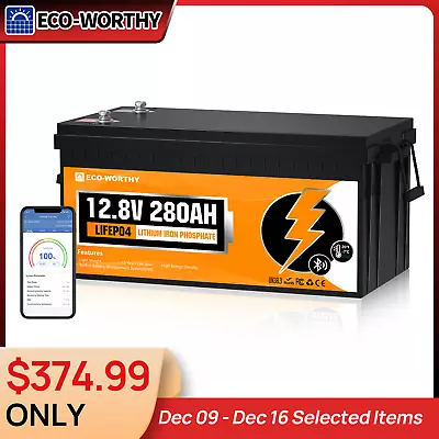 ECO-WORTHY 3584Wh 12V 280Ah 300Ah LiFePO4 Lithium Battery Bluetooth For RV Home | eBay